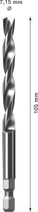EXPERT Power Change Plus용 Bosch Pilot 드릴, HSS-G Ø7.15 mm.