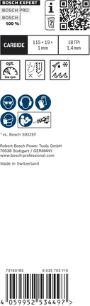 Bosch EXPERT 씬 터프 메탈 S 522 EHM 톱날, 18 TPI.
