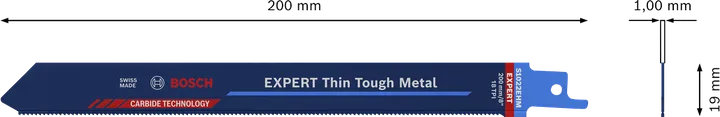 EXPERT Thin Tough Metal S1022EHM Bosch EXPERT 씬 터프 메탈 왕복 톱날 200mm.
