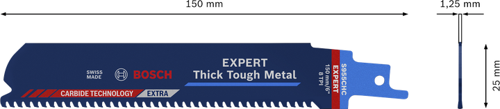 EXPERT Thick Tough Metal S955CHC Bosch EXPERT Thick Tough Metal S 955 CHC 왕복 톱날.