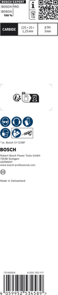 Bosch EXPERT 두꺼운 견고한 금속 S1155CHC 톱날 225mm.