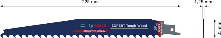 Bosch EXPERT Tough Wood 왕복톱 블레이드 225mm.