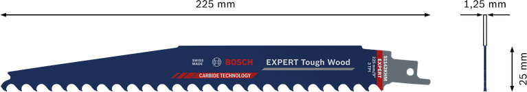 EXPERT 'Tough Wood' S 1142 KHM 컷소날 1종 Bosch EXPERT Tough Wood 왕복톱 블레이드 225mm.