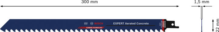 Bosch EXPERT 기포 콘크리트 S 1241 HM 왕복 톱날.