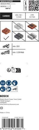 Bosch EXPERT 'Hollow Brick' S 2243 HM 다공성 벽돌을 절단하기 위한 왕복 톱날.