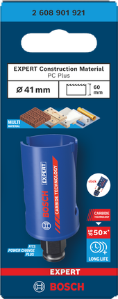 Bosch EXPERT 건설자재 41×60mm 홀쏘.