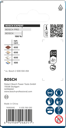 Bosch EXPERT 건설자재 파워 체인지 플러스 홀 톱 60 x 60 mm.