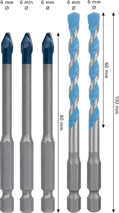 Bosch HEX-9 하드 세라믹 및 멀티 컨스트럭션 드릴 비트 세트.