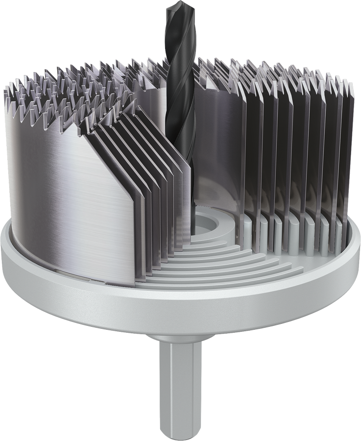 Bosch 목재 및 건식벽체용 아버 홀 톱 세트, 25-68mm.