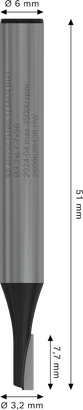PRO 루터 비트 Bosch PRO 라우터 스트레이트 비트 1개 플루트, 직경 3.2mm.