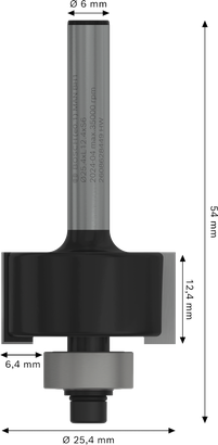 PRO 루터 비트 Bosch PRO 라우터 비트 래벳팅 6.4mm 섕크 6mm.