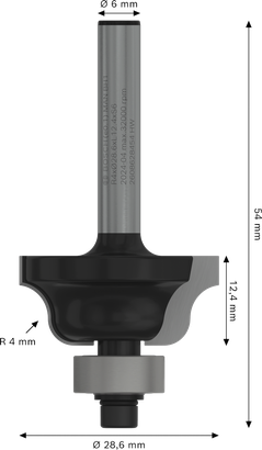 PRO 루터 비트 Bosch PRO 라우터 비트 로만 오지 R4 섕크 6mm.