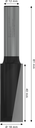 Bosch PRO 라우터 스트레이트 비트 2개 플루트 18x40mm.
