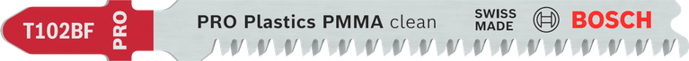 PRO Plastics PMMA clean T102BF 직쏘날, 92mm, 5개 깨끗한 PMMA 플라스틱 절단을 위한 Bosch T102BF 톱날.
