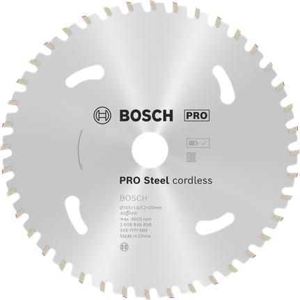 Bosch PRO 스틸 무선 원형 톱날 165mm.
