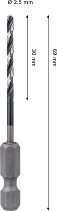 Bosch PRO 메탈 HSS-G 임팩트 트위스트 드릴 비트 2.5x69mm.