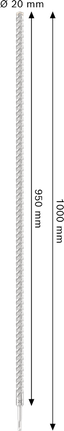 PRO SDS plus-5X 해머 드릴 비트, 20 x 950 x 1,000mm Bosch PRO SDS plus-5X 해머 드릴 비트, 직경 20mm, 작업 길이 950mm.