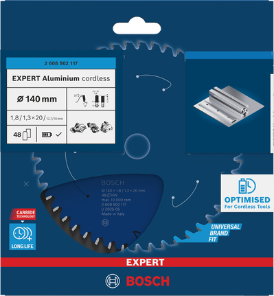 Bosch 140mm EXPERT 알루미늄 무선 원형 톱날.