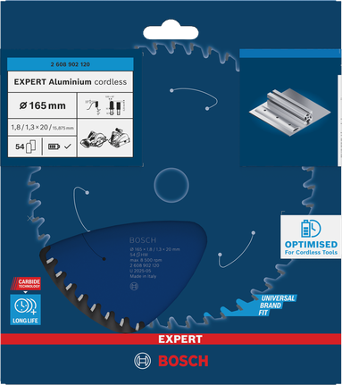 Bosch 엑스퍼트 알루미늄 무선 165mm 원형 톱날.