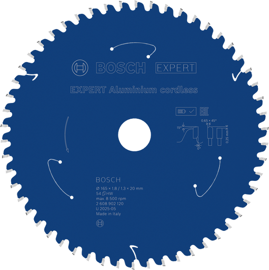 Bosch EXPERT 알루미늄 무선 원형톱날, 54개 톱니.