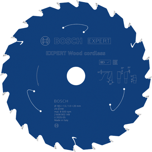 Bosch EXPERT 목재용 무선 165mm 원형톱날.