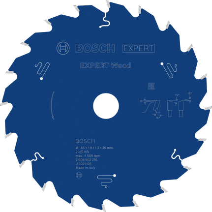 Bosch EXPERT 목재용 원형톱날 165mm.