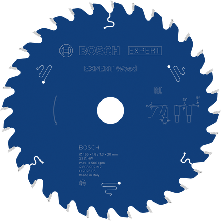 Bosch EXPERT 목재용 원형톱날 165mm T32.