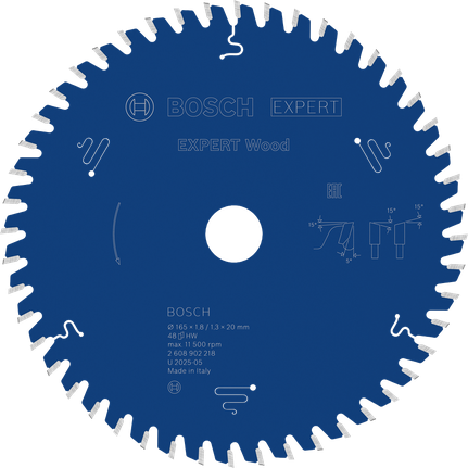 Bosch EXPERT 목재용 원형톱날 165mm T48.