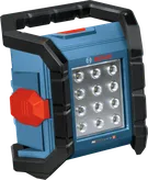 LED 패널이 장착된 Bosch GLI18V-1500 무선 작업 현장 조명.