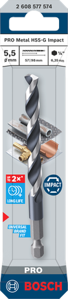 Bosch PRO 메탈 HSS-G 5.5×98mm 임팩트 드릴 비트.