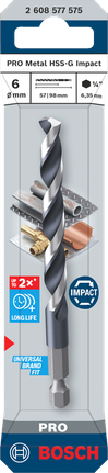 Bosch PRO 메탈 HSS-G 임팩트 6mm 드릴 비트.