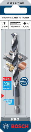 Bosch PRO 메탈 HSS-G 임팩트 7mm 드릴 비트.