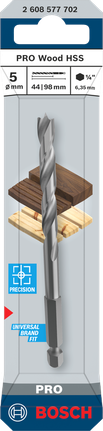 Bosch 5mm 목재 HSS 브래드 포인트 드릴 비트 3/8″.