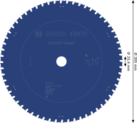 Bosch EXPERT 강철 원형 톱날 305mm T60.