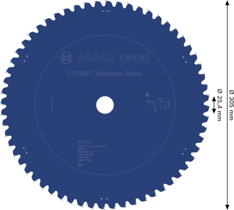 Bosch EXPERT 스테인리스 스틸 원형 톱날, 305mm, 60개 이빨.