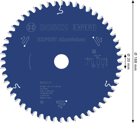 Bosch EXPERT 알루미늄 원형 톱날 168mm T52.