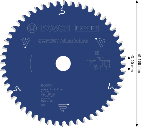 Bosch EXPERT 알루미늄 원형 톱날 168mm T52.