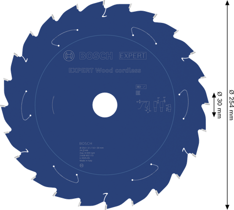 Bosch EXPERT Wood 무선 원형 톱날 254mm.