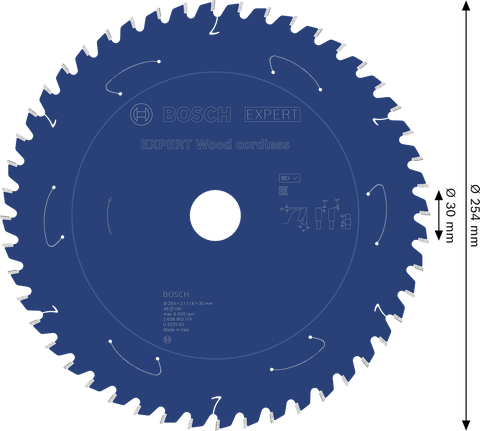 Bosch EXPERT Wood 무선 원형 톱 블레이드 254mm.