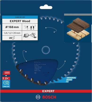 Bosch EXPERT Wood 168mm T28 톱날.