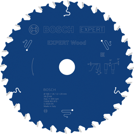 Bosch EXPERT 목재 원형 톱날 168mm 28개 이빨.