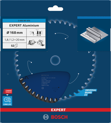 Bosch EXPERT 알루미늄 168mm 원형 톱날.