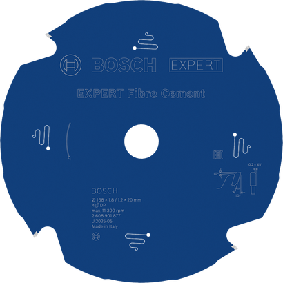 Bosch EXPERT 섬유 시멘트 원형 톱날, 168mm.