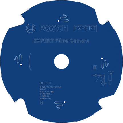 Bosch EXPERT 섬유 시멘트 원형 톱날, 168mm.