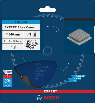 Bosch EXPERT 파이버 시멘트 원형 톱날 140mm.