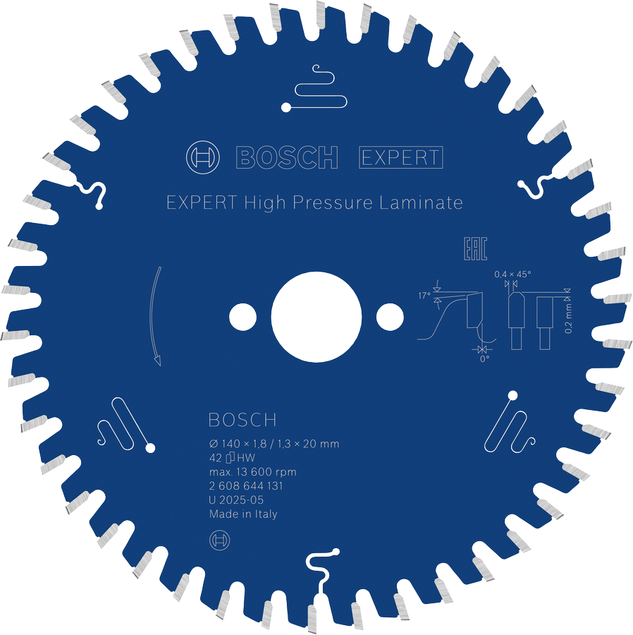 Bosch EXPERT 고압 라미네이트 원형 톱날, 140mm.