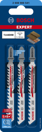 Bosch EXPERT 'Hardwood Fast' T144DHM 카바이드 톱날 3개입.
