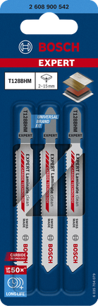 Bosch EXPERT 라미네이트 클린 T128BHM 카바이드 톱날 3개입.