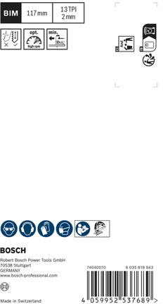 Bosch EXPERT 하드우드 2면 클린 퍼즐 톱날 BIM 117mm.