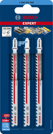 EXPERT 'Multi Material' T 367 XHM 직소날 3종 Bosch EXPERT T367XHM 카바이드 톱날 3개입.